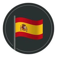 abstrakt Spanien Flagge eben Symbol im Kreis isoliert auf Weiß Hintergrund vektor