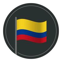 abstrakt Kolumbien Flagge eben Symbol im Kreis isoliert auf Weiß Hintergrund vektor