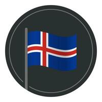 abstrakt Island Flagge eben Symbol im Kreis isoliert auf Weiß Hintergrund vektor