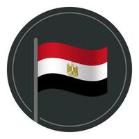 abstrakt egypten flagga platt ikon i cirkel isolerat på vit bakgrund vektor