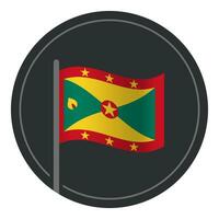 abstrakt Grenada Flagge eben Symbol im Kreis isoliert auf Weiß Hintergrund vektor