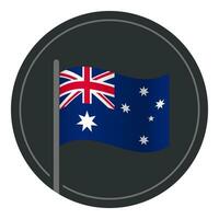 abstrakt Australien flagga platt ikon i cirkel isolerat på vit bakgrund vektor