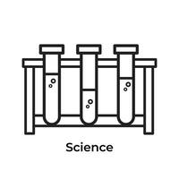 drei Prüfung Tube mit Wissenschaft Thema Vektor Symbol Illustration schwarz umrissen isoliert auf Platz Weiß Hintergrund. einfach eben einfarbig Karikatur Kunst gestylt Zeichnung.