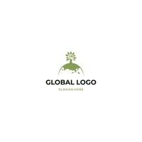 global Grün Blatt Logo Design Natur Konzept vektor