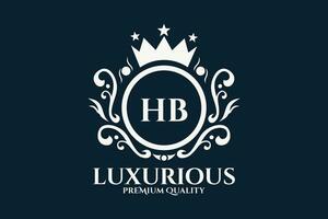 Initiale Brief hb königlich Luxus Logo Vorlage im Vektor Kunst zum luxuriös branding Vektor Illustration.