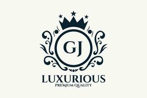 Initiale Brief gj königlich Luxus Logo Vorlage im Vektor Kunst zum luxuriös branding Vektor Illustration.