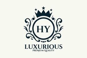 Initiale Brief hy königlich Luxus Logo Vorlage im Vektor Kunst zum luxuriös branding Vektor Illustration.