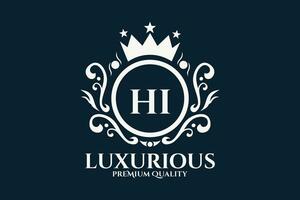 Initiale Brief Hallo königlich Luxus Logo Vorlage im Vektor Kunst zum luxuriös branding Vektor Illustration.