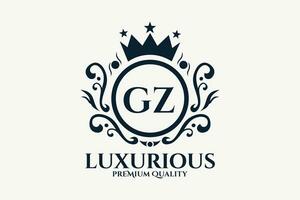 Initiale Brief gz königlich Luxus Logo Vorlage im Vektor Kunst zum luxuriös branding Vektor Illustration.