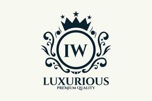 Initiale Brief ich w königlich Luxus Logo Vorlage im Vektor Kunst zum luxuriös branding Vektor Illustration.