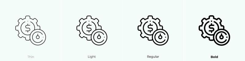 Produktivität Symbol. dünn, Licht, regulär und Fett gedruckt Stil Design isoliert auf Weiß Hintergrund vektor