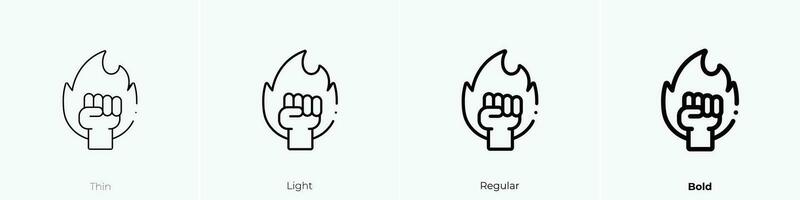 Protest Symbol. dünn, Licht, regulär und Fett gedruckt Stil Design isoliert auf Weiß Hintergrund vektor