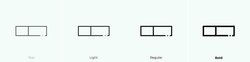 Fortschritt Bar Symbol. dünn, Licht, regulär und Fett gedruckt Stil Design isoliert auf Weiß Hintergrund vektor