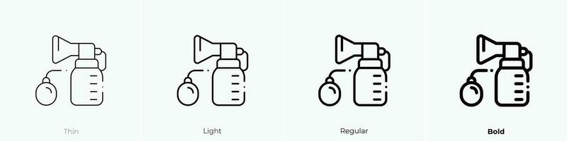 Pumpe Symbol. dünn, Licht, regulär und Fett gedruckt Stil Design isoliert auf Weiß Hintergrund vektor