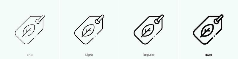 Produkt Symbol. dünn, Licht, regulär und Fett gedruckt Stil Design isoliert auf Weiß Hintergrund vektor