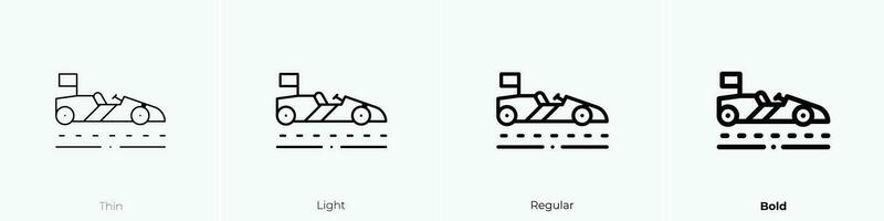 Rennen Symbol. dünn, Licht, regulär und Fett gedruckt Stil Design isoliert auf Weiß Hintergrund vektor