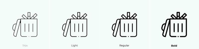 Verlassen Rauchen Symbol. dünn, Licht, regulär und Fett gedruckt Stil Design isoliert auf Weiß Hintergrund vektor