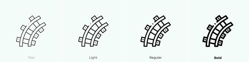 Eisenbahn Symbol. dünn, Licht, regulär und Fett gedruckt Stil Design isoliert auf Weiß Hintergrund vektor
