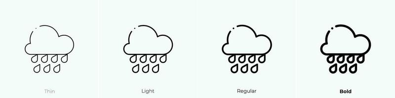 Regen Symbol. dünn, Licht, regulär und Fett gedruckt Stil Design isoliert auf Weiß Hintergrund vektor