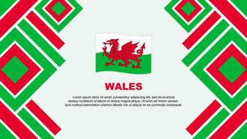 wales flagga abstrakt bakgrund design mall. wales oberoende dag baner tapet vektor illustration. wales