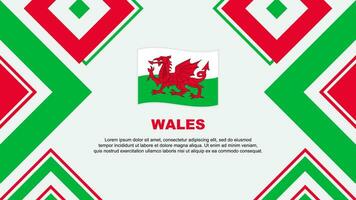 wales flagga abstrakt bakgrund design mall. wales oberoende dag baner tapet vektor illustration. wales oberoende dag