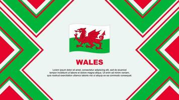 wales flagga abstrakt bakgrund design mall. wales oberoende dag baner tapet vektor illustration. wales vektor