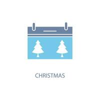 Weihnachten Kalender Konzept Linie Symbol. einfach Element Illustration. Weihnachten Kalender Konzept Gliederung Symbol Design. vektor