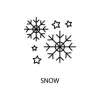 snö begrepp linje ikon. enkel element illustration. snö begrepp översikt symbol design. vektor