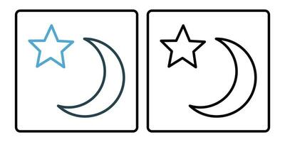 Halbmond Mond und Star Symbol. Linie Symbol Stil. einfach Vektor Design editierbar