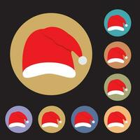 Santa Hüte im gerundet Symbol Vektor Bild