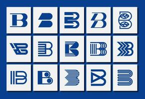 einstellen von geometrisch Linie abstrakt Brief b Logo Design vektor