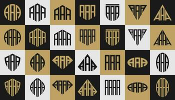 uppsättning av abstrakt form första brev en aaa aaaa logotyp design vektor