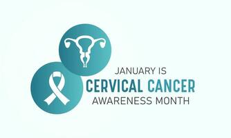 zervikal Krebs Bewusstsein Monat ist beobachtete jeder Jahr im Januar. Januar ist zervikal Krebs Bewusstsein Monat. Vektor Vorlage zum Banner, Gruß Karte, Poster mit Hintergrund. Vektor Illustration.