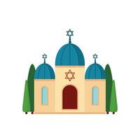 jüdisch Synagoge Religion Gebäude Vektor Illustration. Israel spirituell Platz zum beten eben Design Symbol