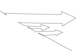 Kontinuierliche einzeilige Zeichnung von halten Sie sich positiv vorwärts bewegende Pfeile-Graph-Zeichen. Erfolg Geschäftsfortschritt Symbol minimalistisches Konzept. trendige Single-Line-Draw-Design-Vektorgrafik-Illustration vektor