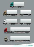 Sammlung von kommerziell Ladung LKW und Anhänger vektor