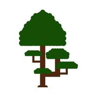 skuggig grön träd platt illustration vektor