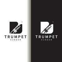 enkel varumärke silhuett design mässing musikalisk instrument trumpet, klassisk jazz trumpet logotyp vektor