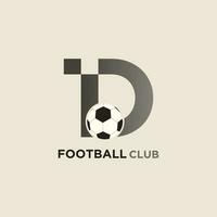 abstrakt brev logotyp med första d modern fotboll klubb premie vektor