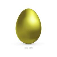 realistisch golden Ei isoliert auf Weiß Hintergrund. glücklich Ostern Tag. Vektor Illustration