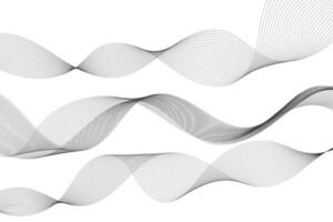 vektor abstrakt bakgrund med dynamisk grå vågor, rader och partiklar.