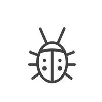 lady insekt linje ikon vektor element design mall
