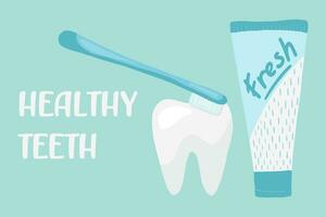 gesund Zahn , Zähne Bleaching Konzept, Illustration Vektor. vektor