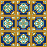 Portugiesische Azulejo-Fliesen. Blauer und weißer herrlicher nahtloser Patte. vektor