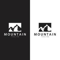 berg logotyp enkel design äventyr modell silhuett landskap enkel modern stil varumärke produkt företag vektor