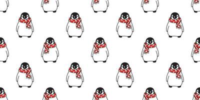 pingvin sömlös mönster jul vektor santa claus födelsedag scarf isolerat upprepa tapet bricka bakgrund tecknad serie illustration design