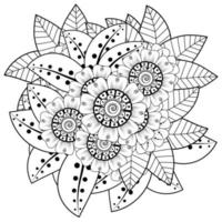 Mehndi Blume dekorative Ornament im ethnischen orientalischen Stil, Doodle Ornament, Umriss Hand zeichnen. vektor