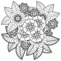 Mehndi Blume dekorative Ornament im ethnischen orientalischen Stil, Doodle Ornament, Umriss Hand zeichnen. vektor