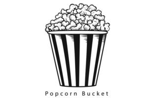 Popcorn Snack Vektor Symbol Illustration, Popcorn Linie Symbol