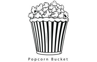 Popcorn Snack Vektor Symbol Illustration, Popcorn Linie Symbol